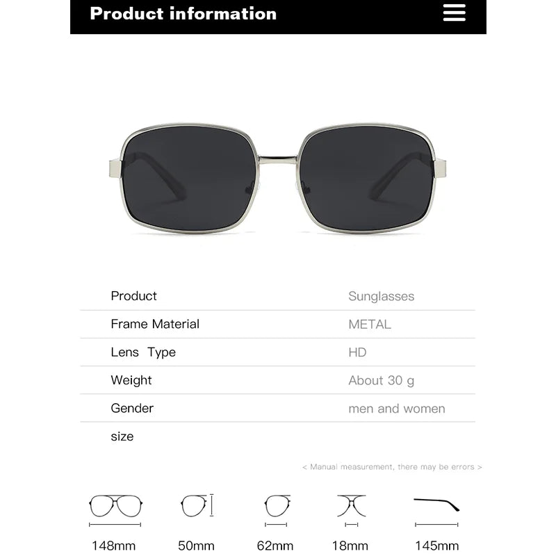 European And American Large-Framed Metal Sunglasses For Men And Women With Sun Protection And Retro Square And Round Frames 134