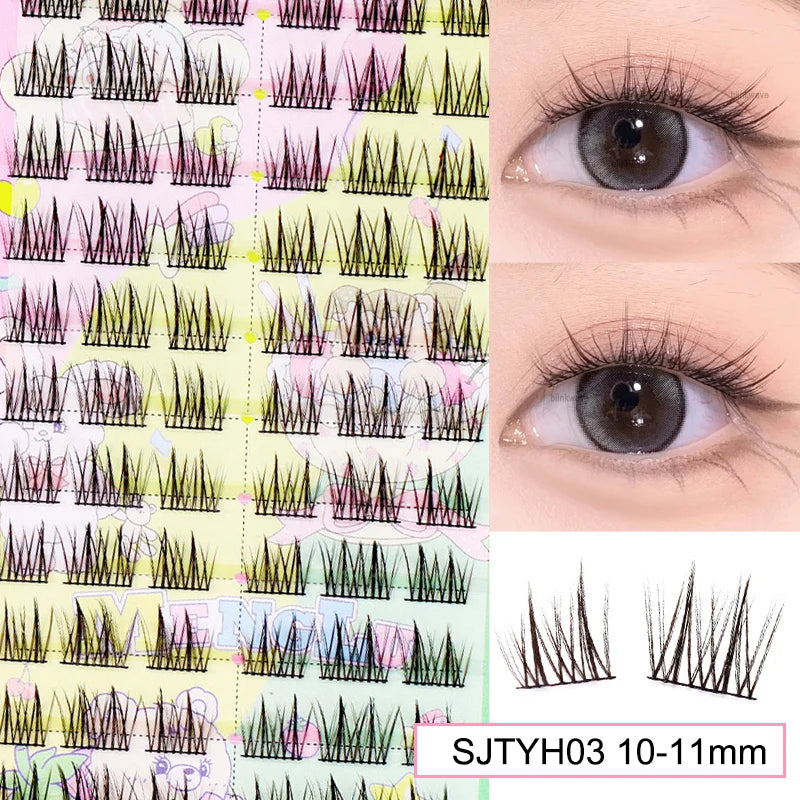 Sunflower Lashes Brown Manga False Eyelashes Natural Soft  Large Capacity Anime Eyelashes Douyin Wanghong Makeup Anime Eyelashes