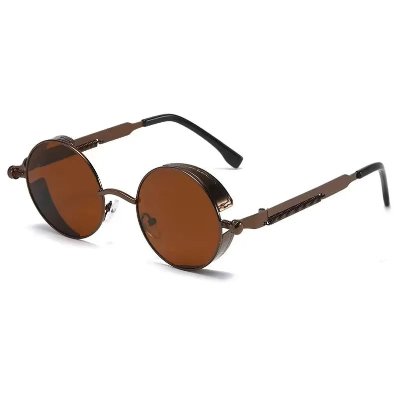 Fashion Trend Steampunk Round Frame Sunglasses For Men Women Luxury Design Outdoor Beach Travel Punk Sun Glasses Eyewear 2026
