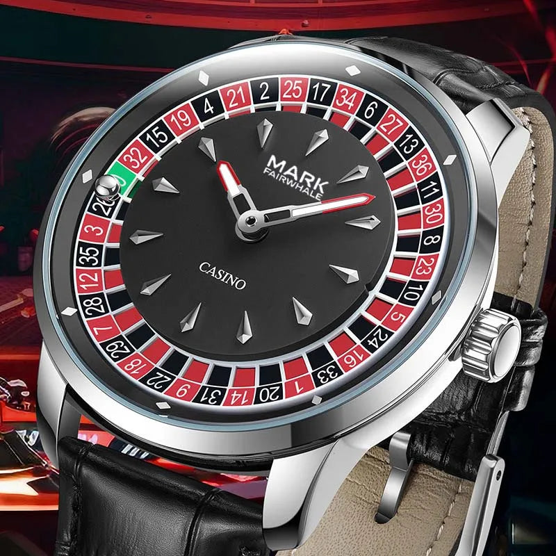 Mark Fairwhale Top Brand 360° Wheel Rotating Fashion Men's Watch Steel Strip Quartz Watch Waterproof Watches for Men Best Gift