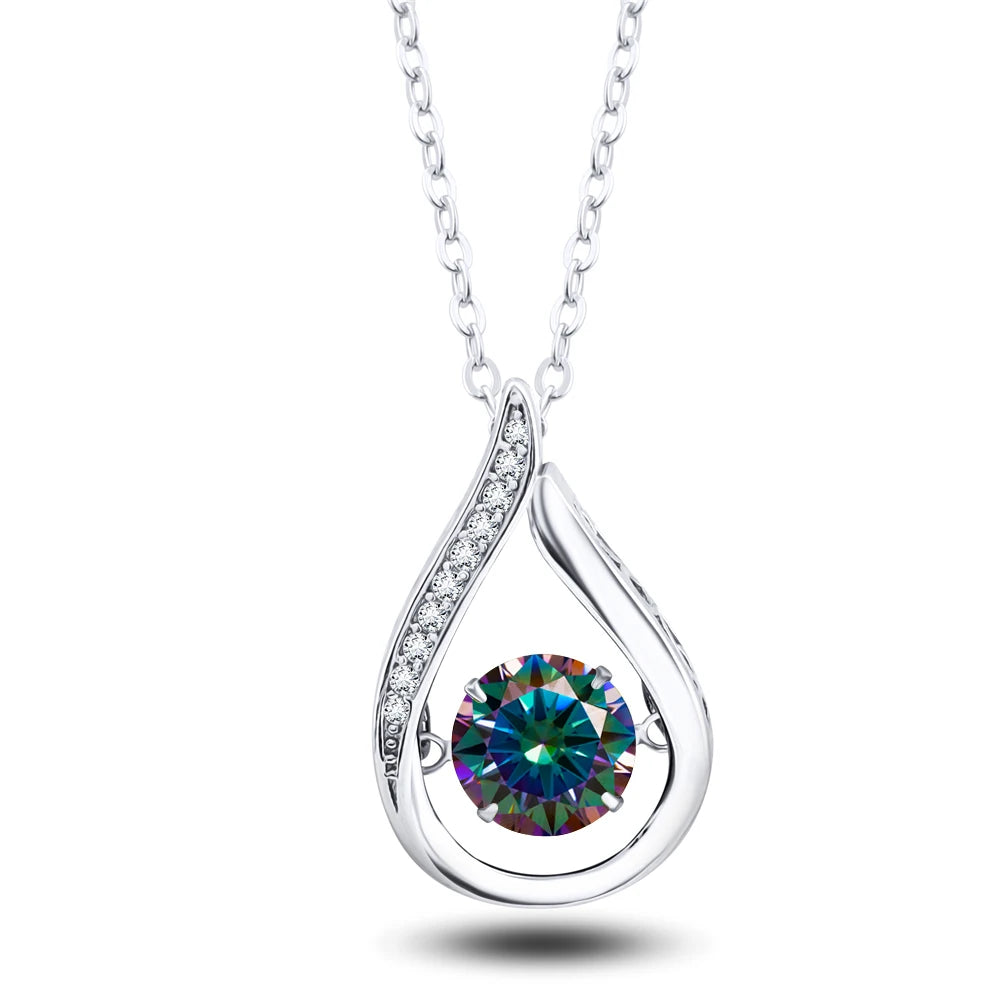VVS1 D Color Moissanite Necklace For Women Fine Jewelry 925 Sterling Sliver Chain Plated 18k White Gold