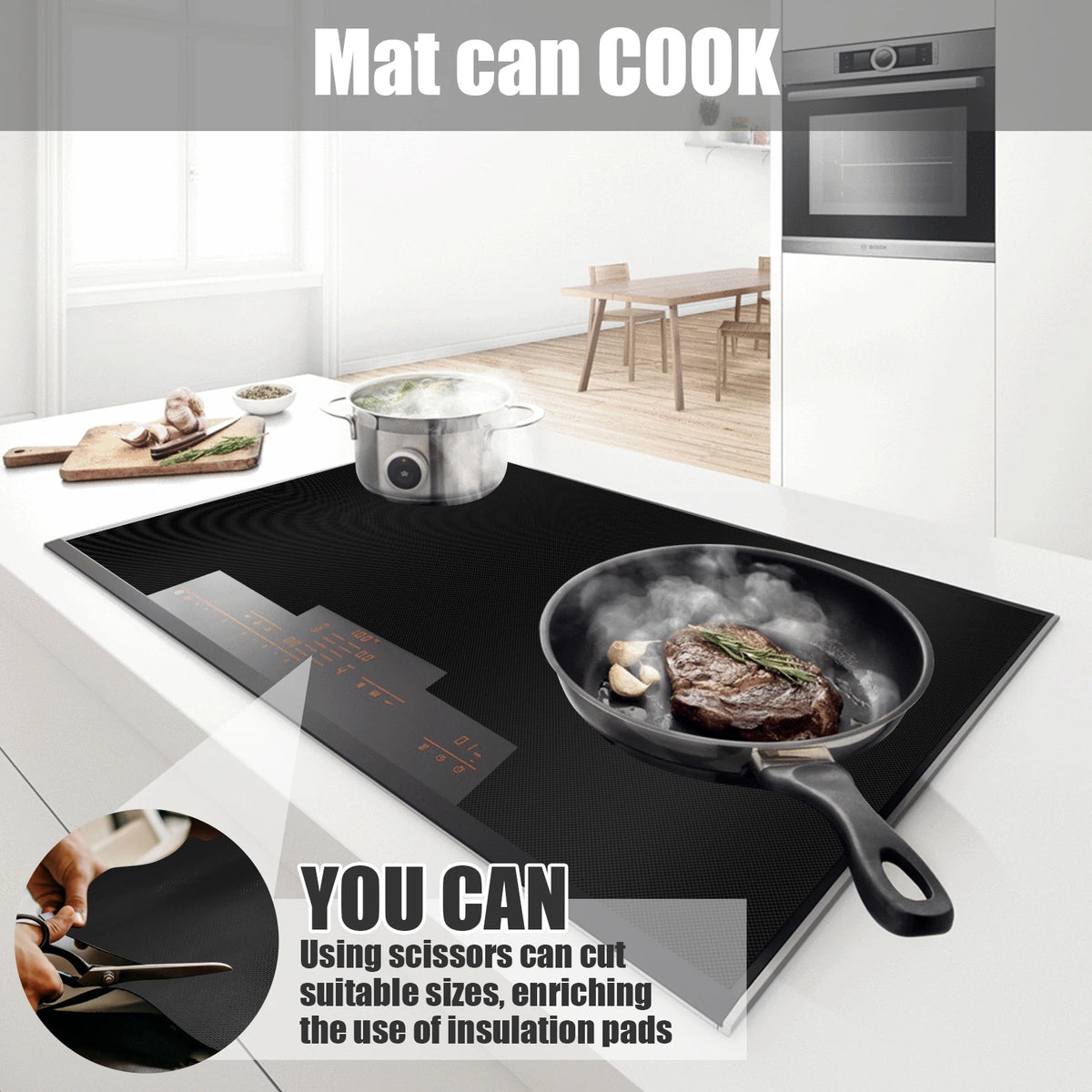 Induction Cooker Cover Silicone Mat Anti-Scratch Electric Stove Mat Multi-use Stove Top Cover Cooktop Protector Kitchen Gadgets