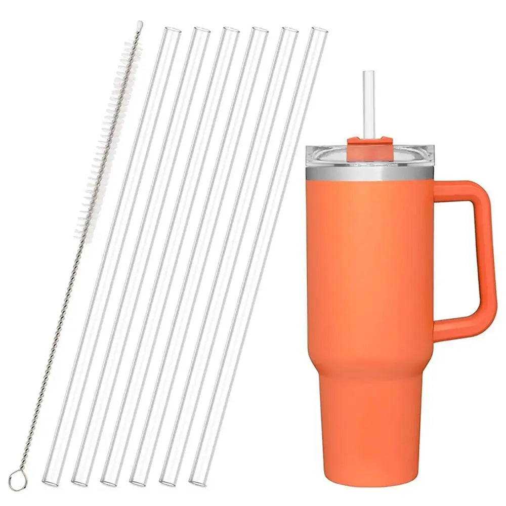 New 9mm Straight Drinking Straws Vacuum Tumbler Themos Cup Bottle Replacement Straw with Brush Suitable for  18-40oz