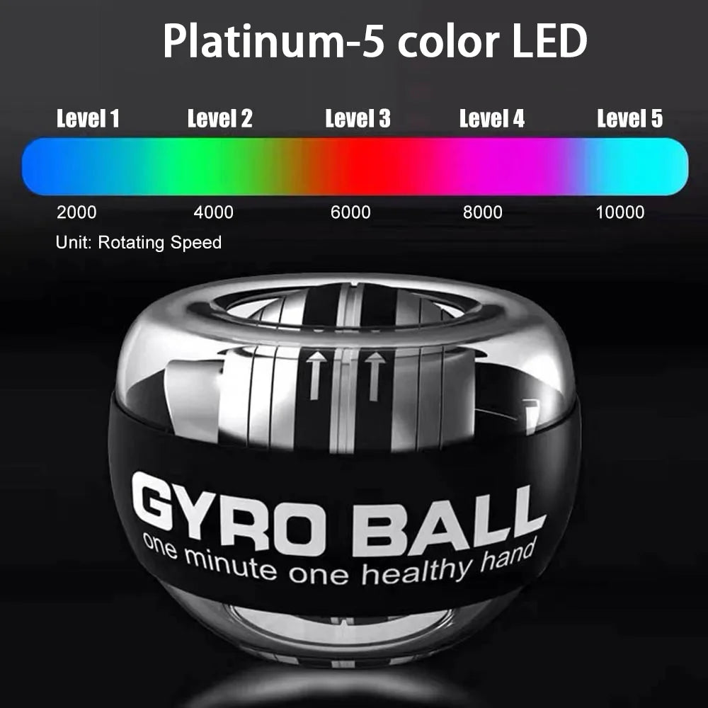 Portable Self-lifting Wrist Gyro Grip Ball Forearm Trainer Strength Exerciser to Build Arm and Finger Muscles