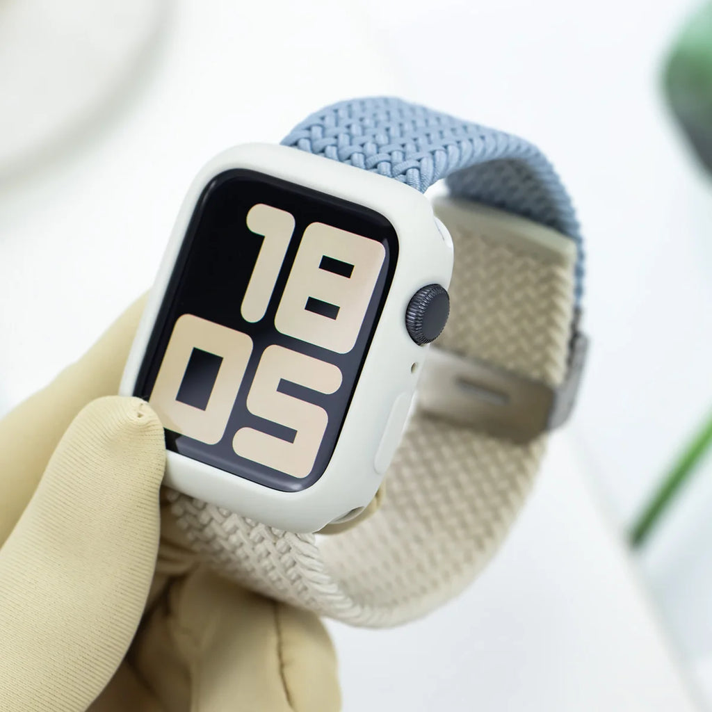 Korean Cute Braied Strap + Case For Apple Watch Band 49mm 41mm 45 44 38 42 Nylon Bracelet For iWatch Series 9 8 7 6 5 4 3 SE 40