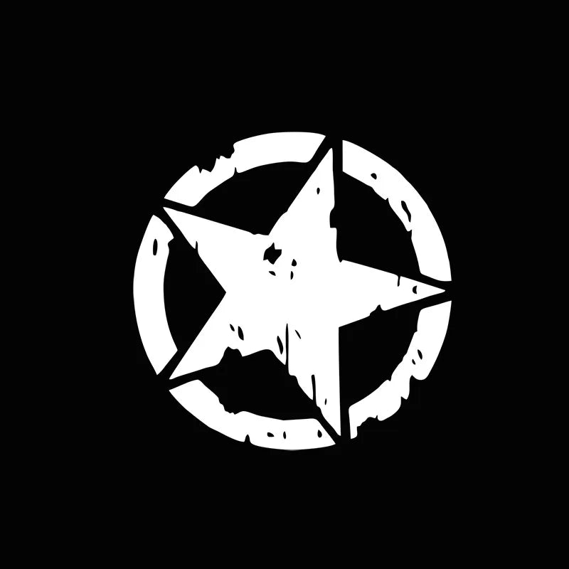Car Sticker Pentagram Waterproof and Sunscreen Personality Interesting Decal Military Army Star Hood Stickers Auto Accessories