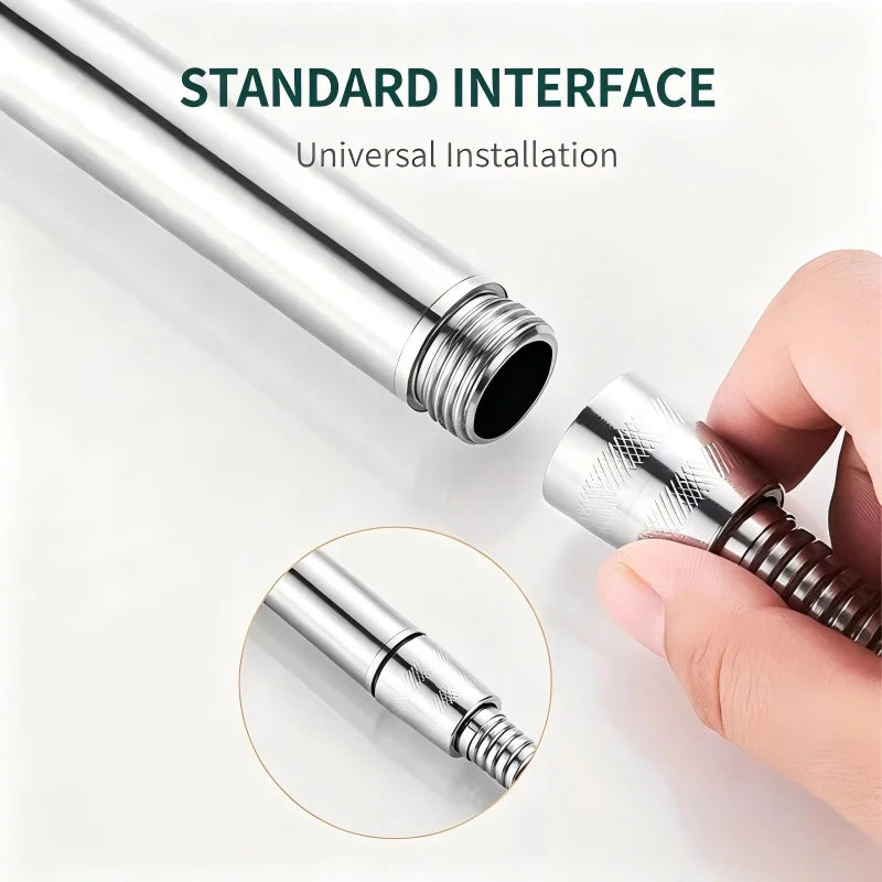High Pressure SUS 304 Stainless Steel Handheld Shower Head Water Saving Supercharged Rainfall Spray Nozzle for Bathroom