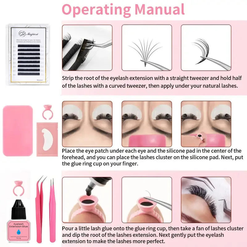 Professional False Eyelash Extension Practice Kit Eye Lashes Extension Grafting for Beginner Artist Practice Makeup Tool Set Kit