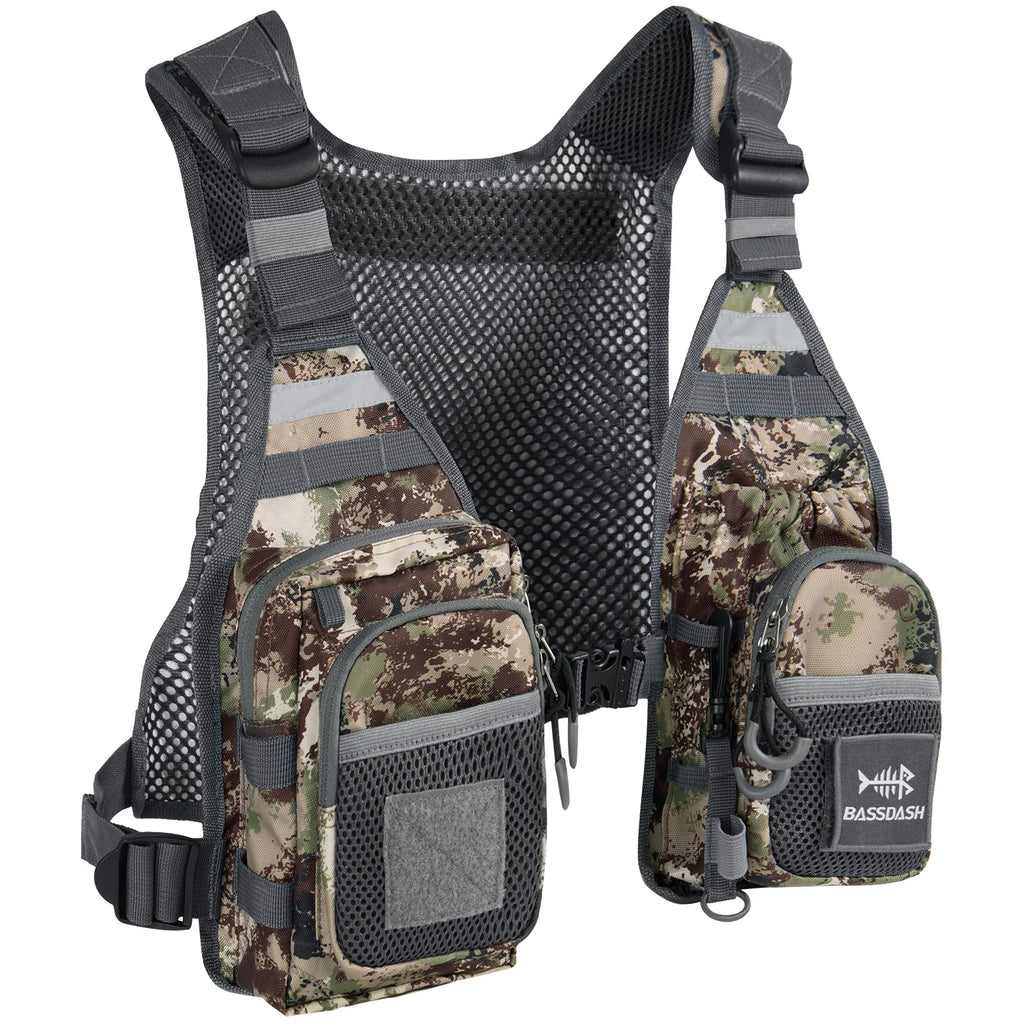 Bassdash FV08 Ultra Lightweight Fly Fishing Vest for Men and Women Portable Chest Pack One Size Fits Most