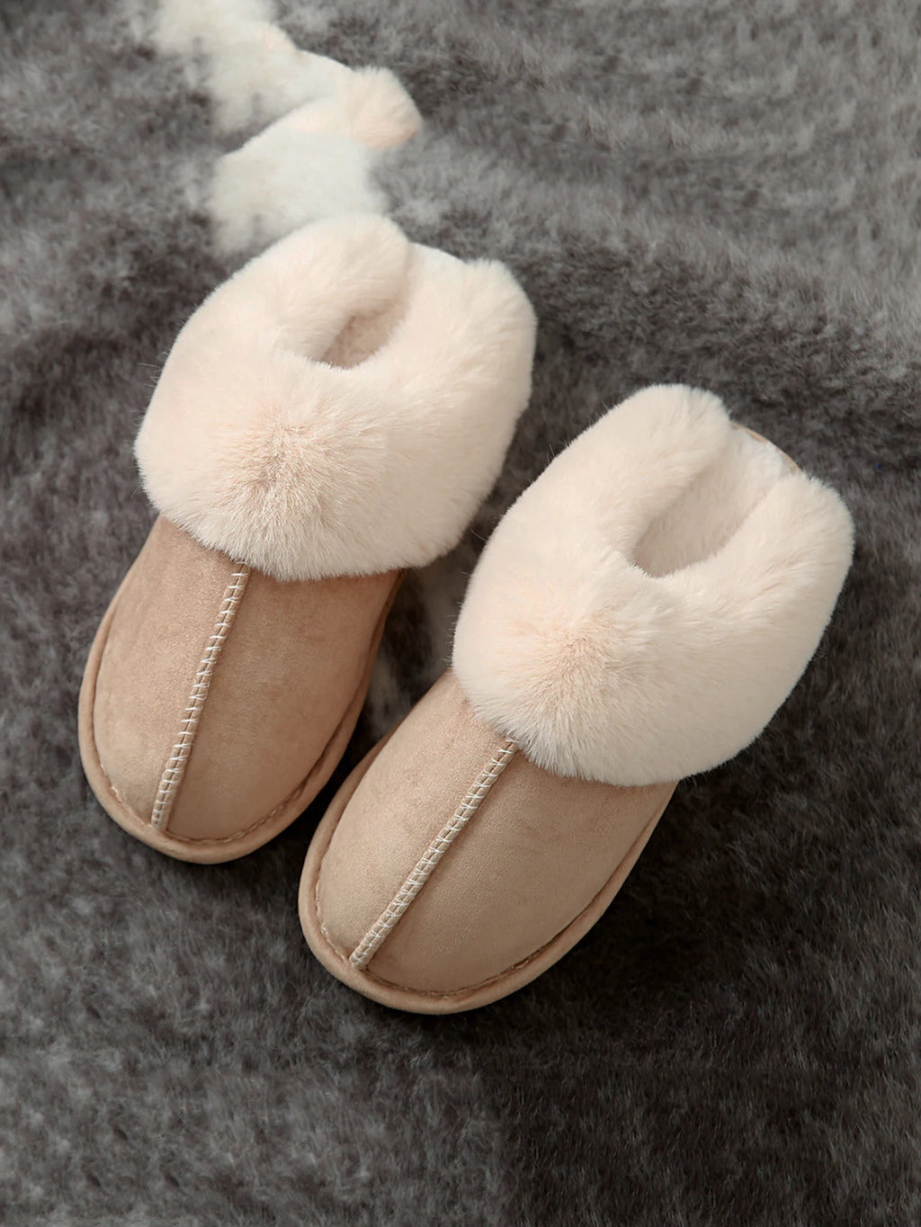 Plus Size 36-47 Women Slippers Furry Winter Warm Home Shoes Men Couples house floor slides Slip On Footwear Comfortable soft