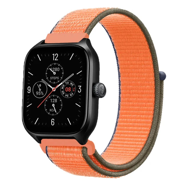20mm 22mm Nylon Loop Strap for Amazfit GTR 47mm/GTR4 3 Pro/GTS 4 mini/3 Bracelet for Amazfit Balance 3 2/bip 5 6 Max/Stratos 2 3
