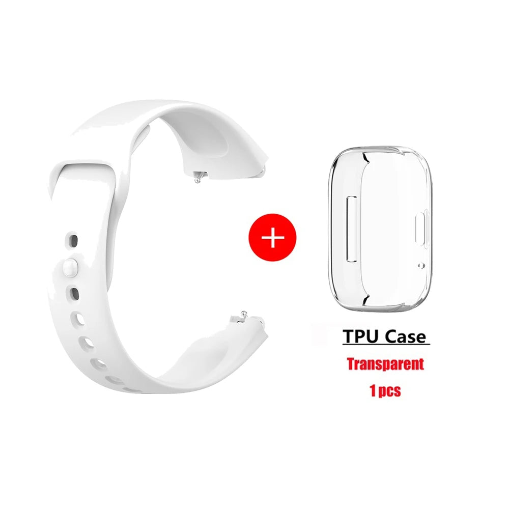 Soft Silicone Strap for Redmi Watch 3 Active Strap Accessories Smart Replacement Watchband and Screen Protector Case Wristband