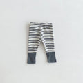 Autumn Newborn Infant Baby Boy Girls Candy Color Leggings Splice Striped Pants Fashion Baby Clothing