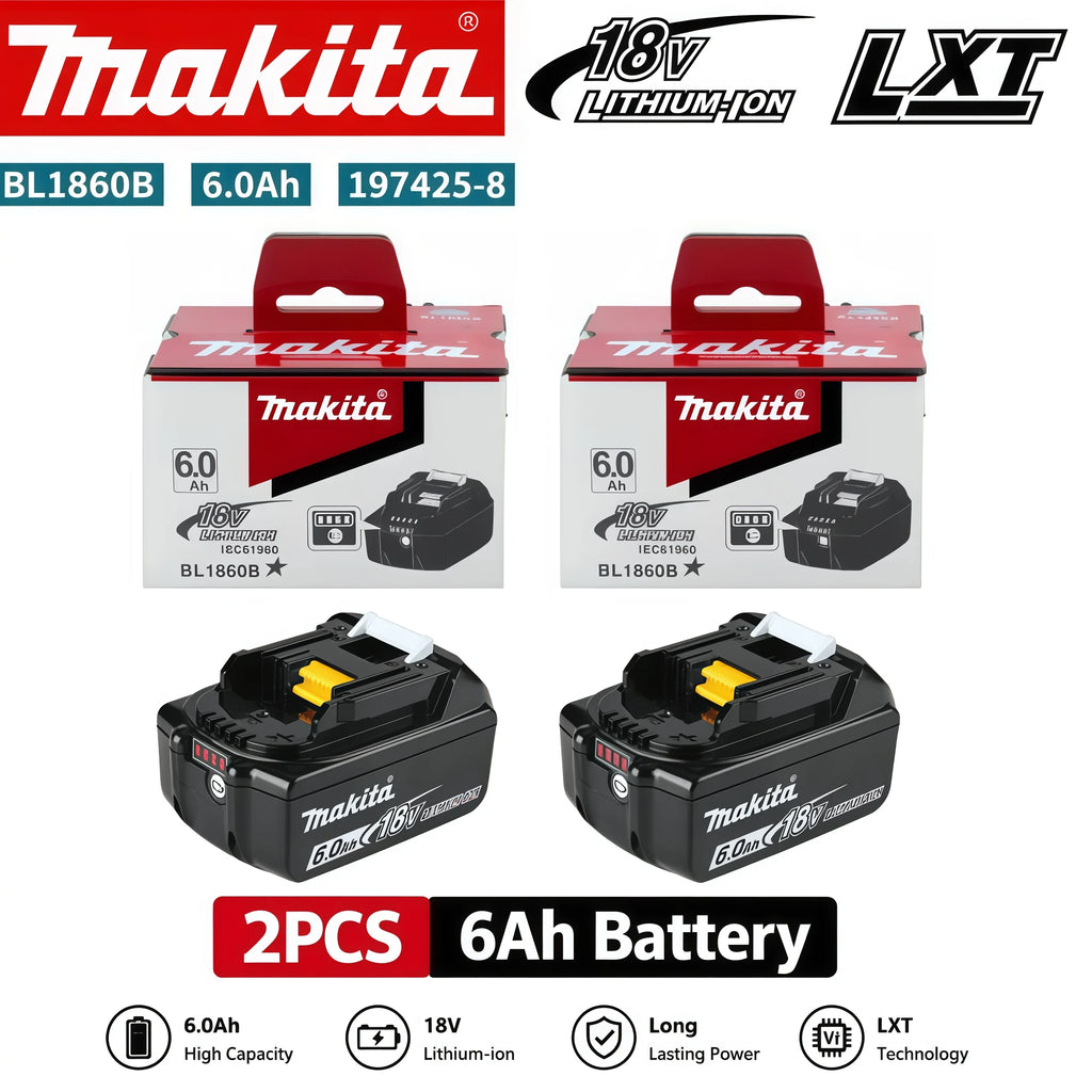 100% Original Makita 18V 6.0Ah Rechargeable Battery For Makita BL1830 BL1830B BL1840 BL1840B BL1850 BL1850B Power Tools Battery