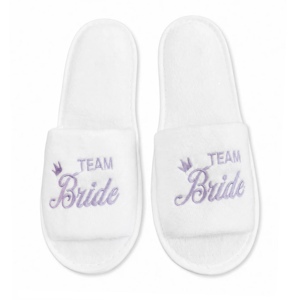 Bride & Bridesmaid, Wedding Party Guests Home Slip On Shoes Bridal Party Slippers Open-toe With Golden, Mint Green and Pink