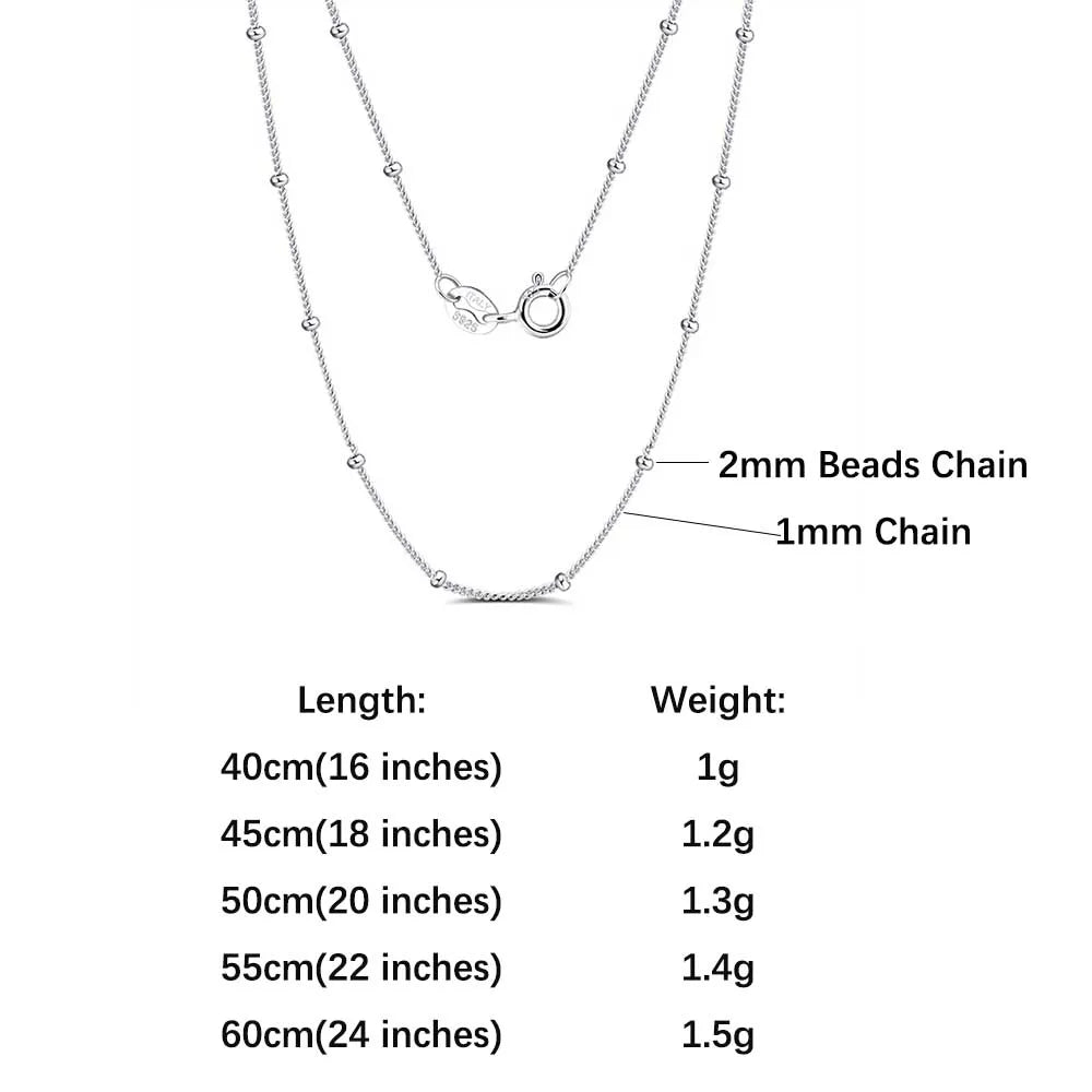 ORSA JEWELS 925 Sterling Silver Chain Necklaces Fashion Party for Men Women DIY Jewelry Simple High Quality 16-24 Inch Wholesale