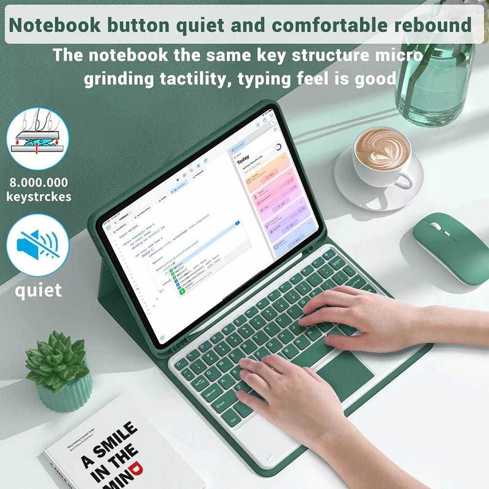 Case for Samsung Galaxy Tab S9 FE 10.9inch Detachable Bluetooth Keyboard Case For Samsung Tab S9 FE 10.9inch SM-X510/X516B