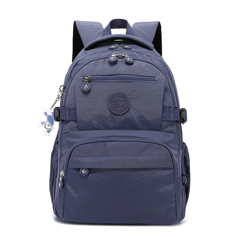 A4 Large Capacity Nylon Men Women Laptop Backpack Lightweight Waterproof Schoolbag Travel Bag Green Blue Red Pink Black M2303