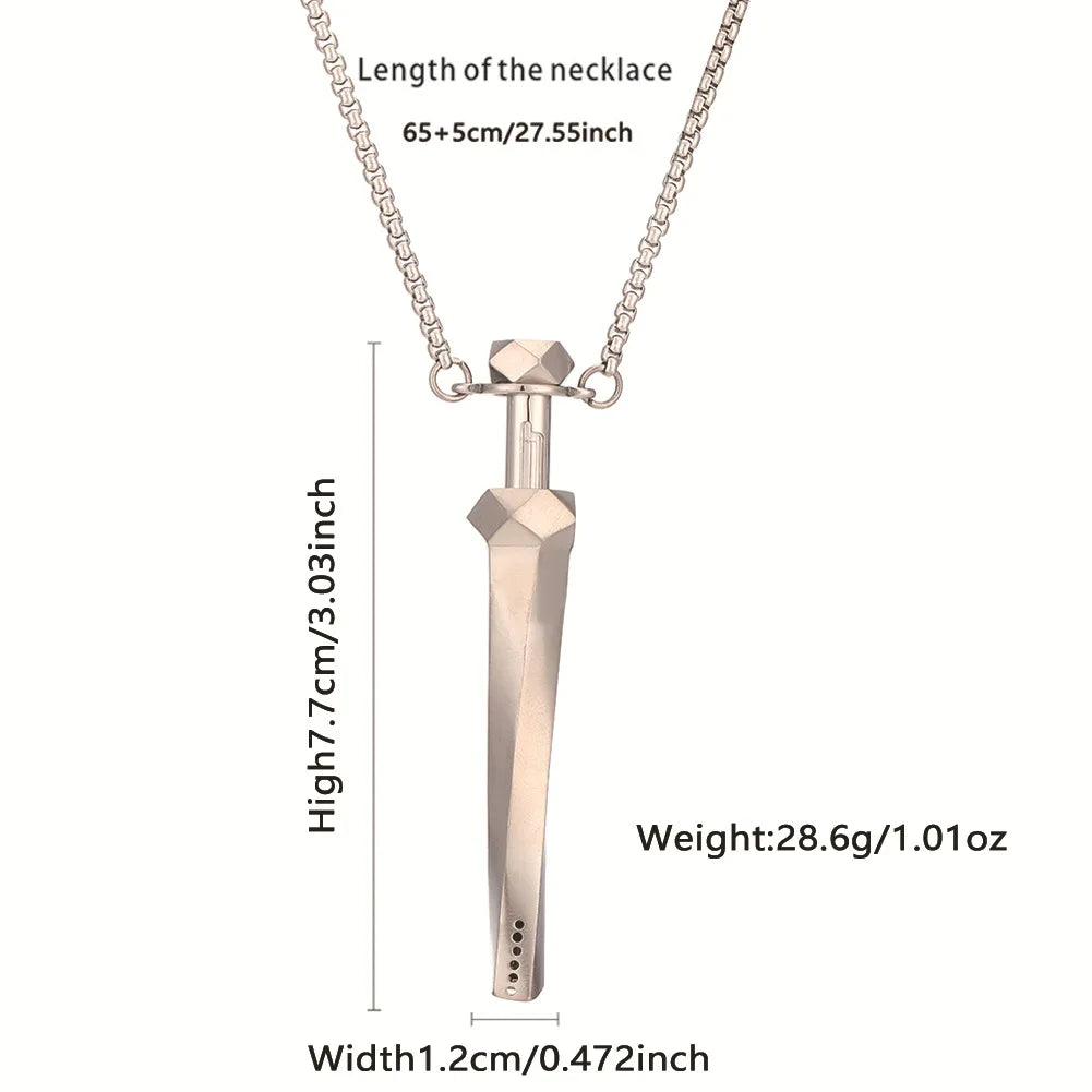 MaiLun 1pc 77mm Stress Anxiety Relief Necklace Length Stainless Steel Meditation Necklace Quit Smoking Anxiety Relief Necklace
