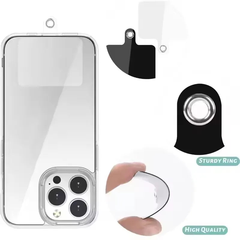 Transparent Matte Flexible Phone Lanyard Card Mobile Phone Universal Tether Tabs Hole Hanging Strap Patches Cord Clips Gasket