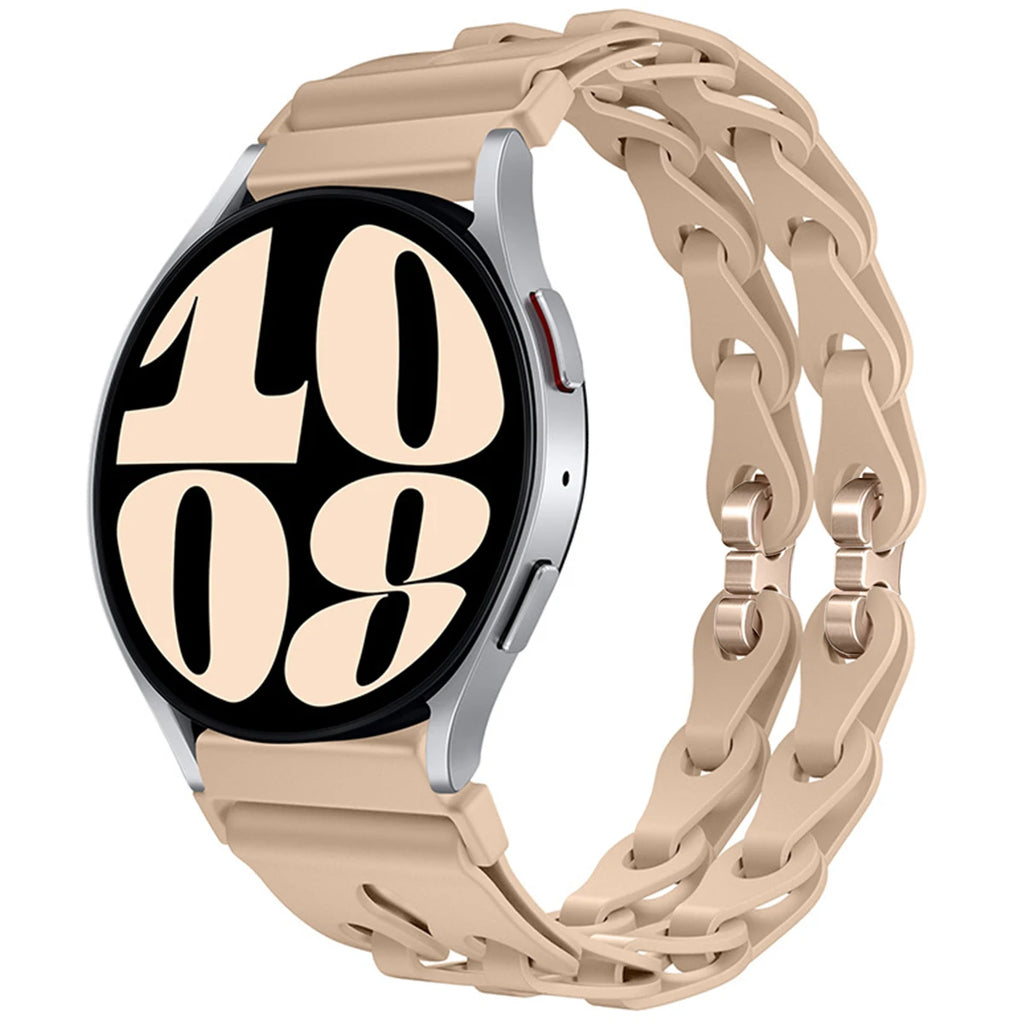22mm 20mm Chain Strap for Samsung Galaxy Watch 7 6 5 4 6Classic Silicone Band for Huawei GT4 3Pro for Amazfit GTR 4/GTS Bracelet