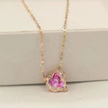 1 Pcs Romantic Couple Glass Encrusted Bronze Zircon Ocean Heart Pendant Combination Of Titanium Steel Chain