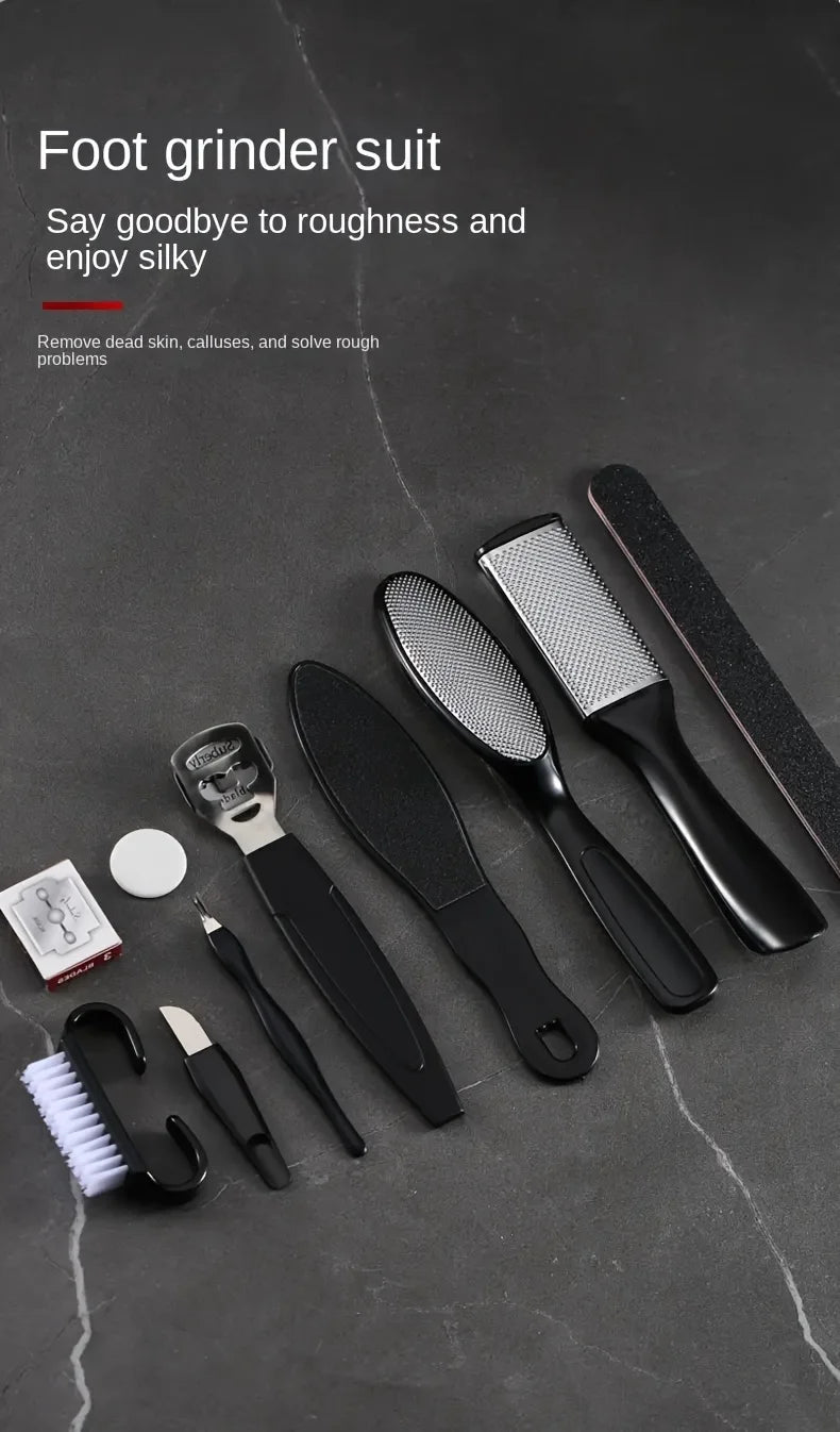 Stainless Steel Pedicure Tool Kit Foot File Dead Skin And Callus Removal Trimming Supplies For Household Personal Foot Care Daily Maintenance