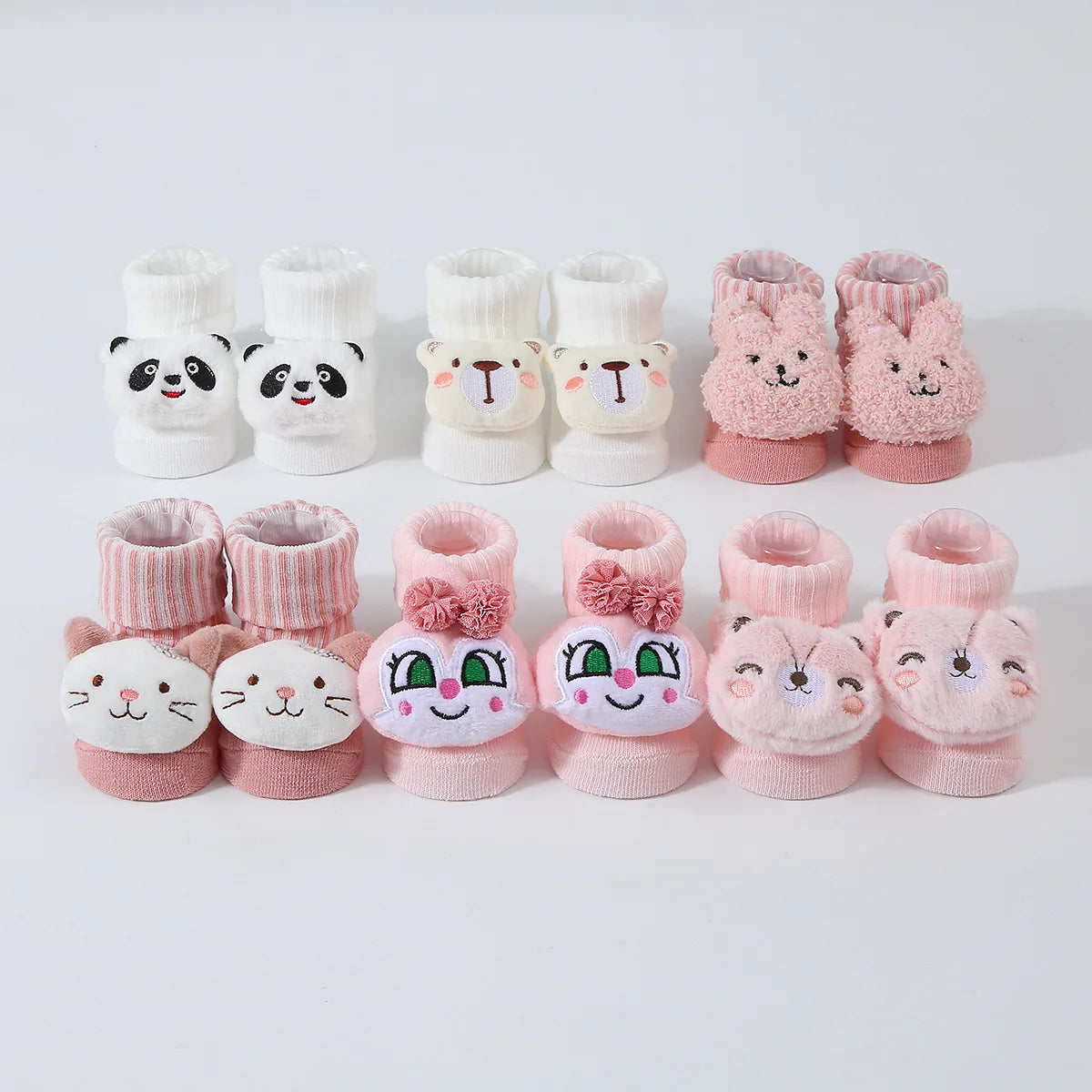 Baby Socks Spring and Autumn Soft Cotton Newborn Baby Socks in The Tube Cartoon 3D Doll Infant Boys Girls Socks 0-6 Months