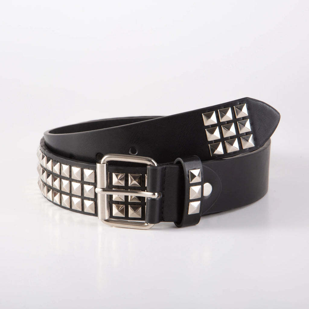 Square Beaded Rivet Belt Pyramid Punk Belt Fashion All-in-One Leather Belt