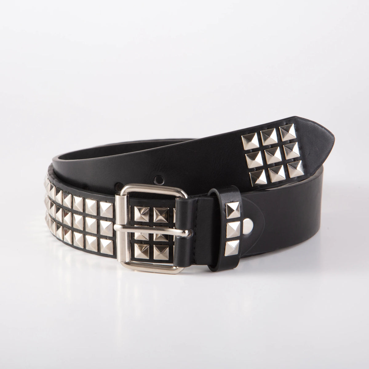 Square Beaded Rivet Belt Pyramid Punk Belt Fashion All-in-One Leather Belt