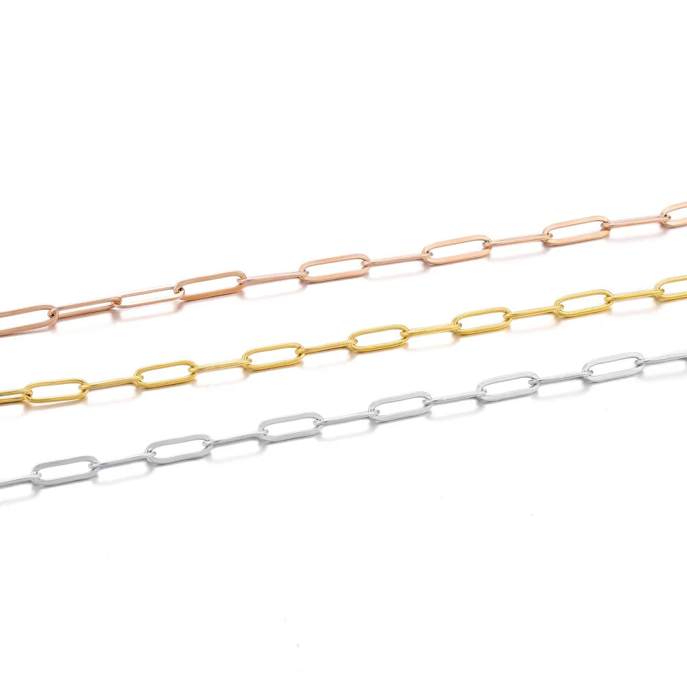 1M 3/4mm Stainless Steel Chain No Fade Cable Gold Chains for Necklace Bracelet Anklet DIY Jewelry Making Components Wholesale