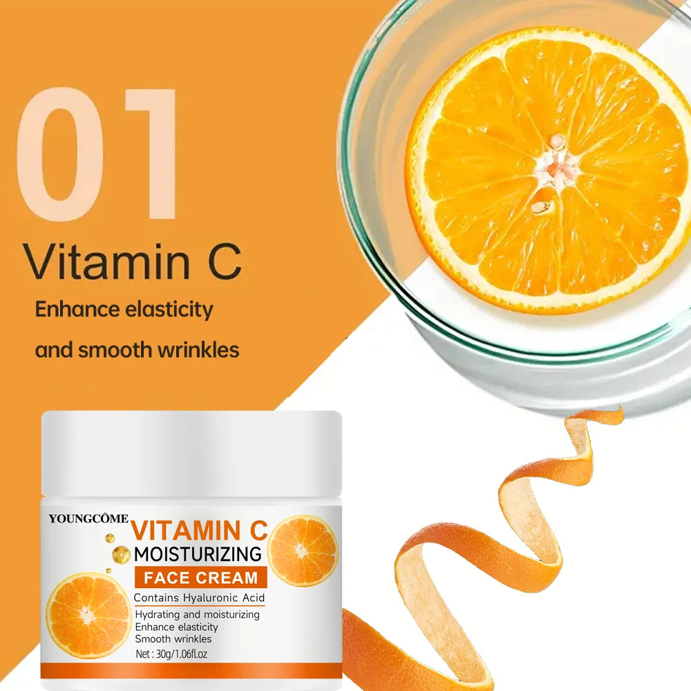 Vitamin C Moisturising Cream Repair Anti-aging Essence Facial Skin Care Contains Hyaluronic Acid Dark Spot Remover Moisturizing