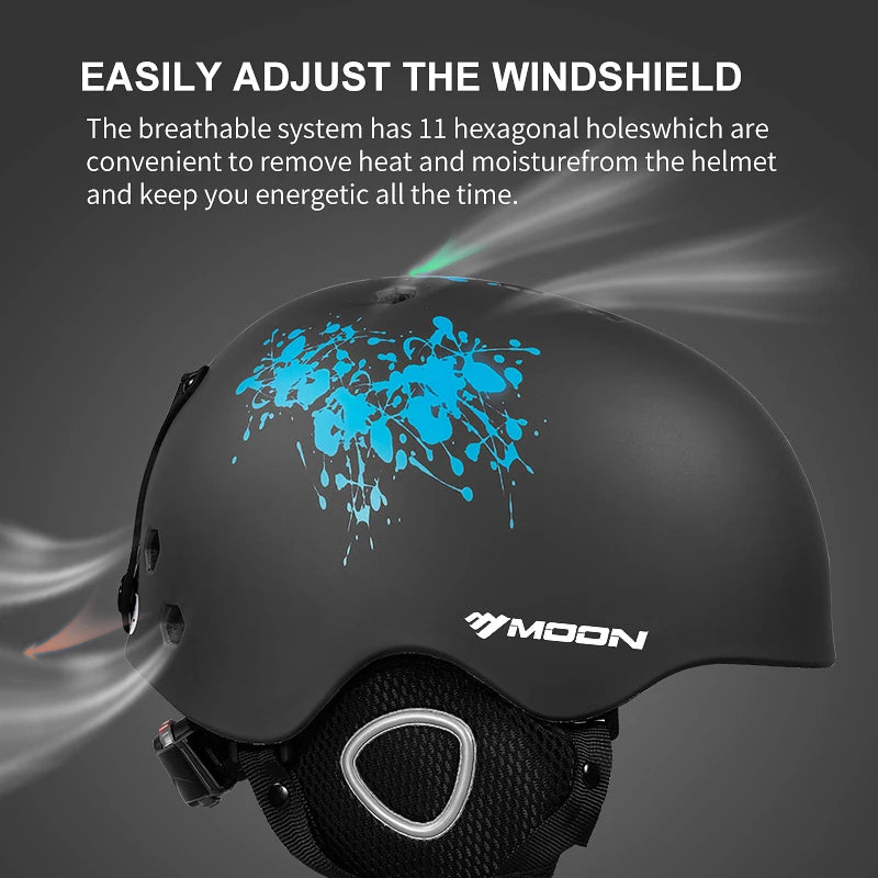 MOON CE Certification PC+EPS Adult Ski Helmet for Adult and Youth Skating Skateboard Helmet Snow Sports Snowboard Helmets