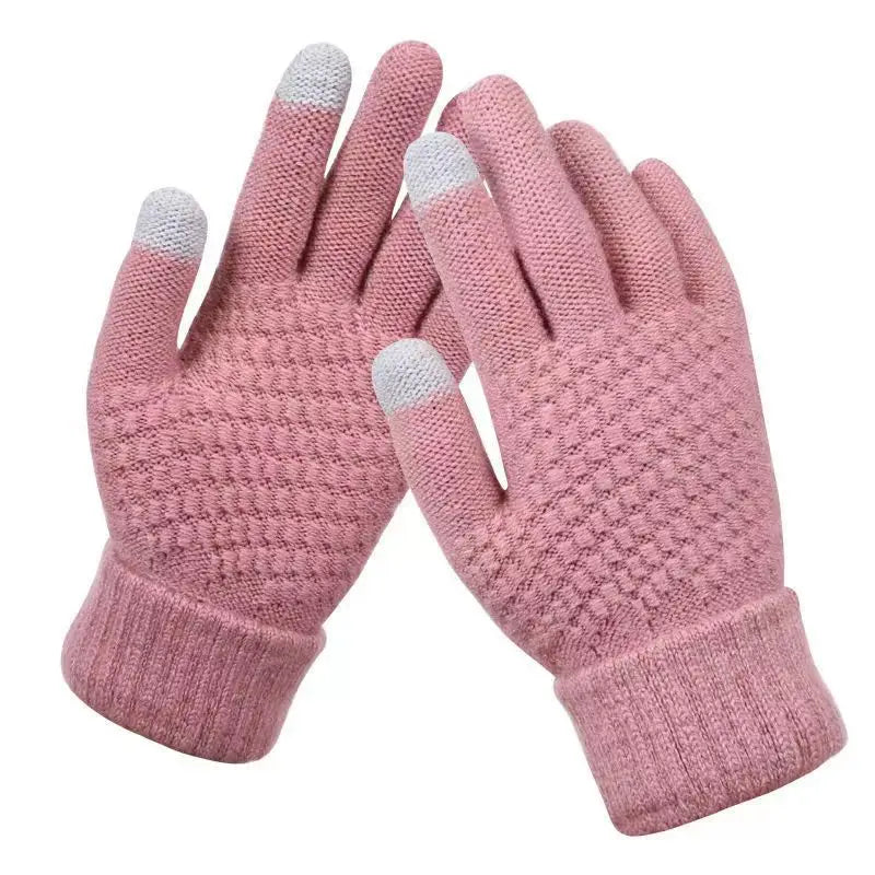 Knit Touchscreen Gloves for Women Men, Soft Warm Winter Gloves with Stretch Fit, Texting Fingertips for Daily Wear, Gray Black