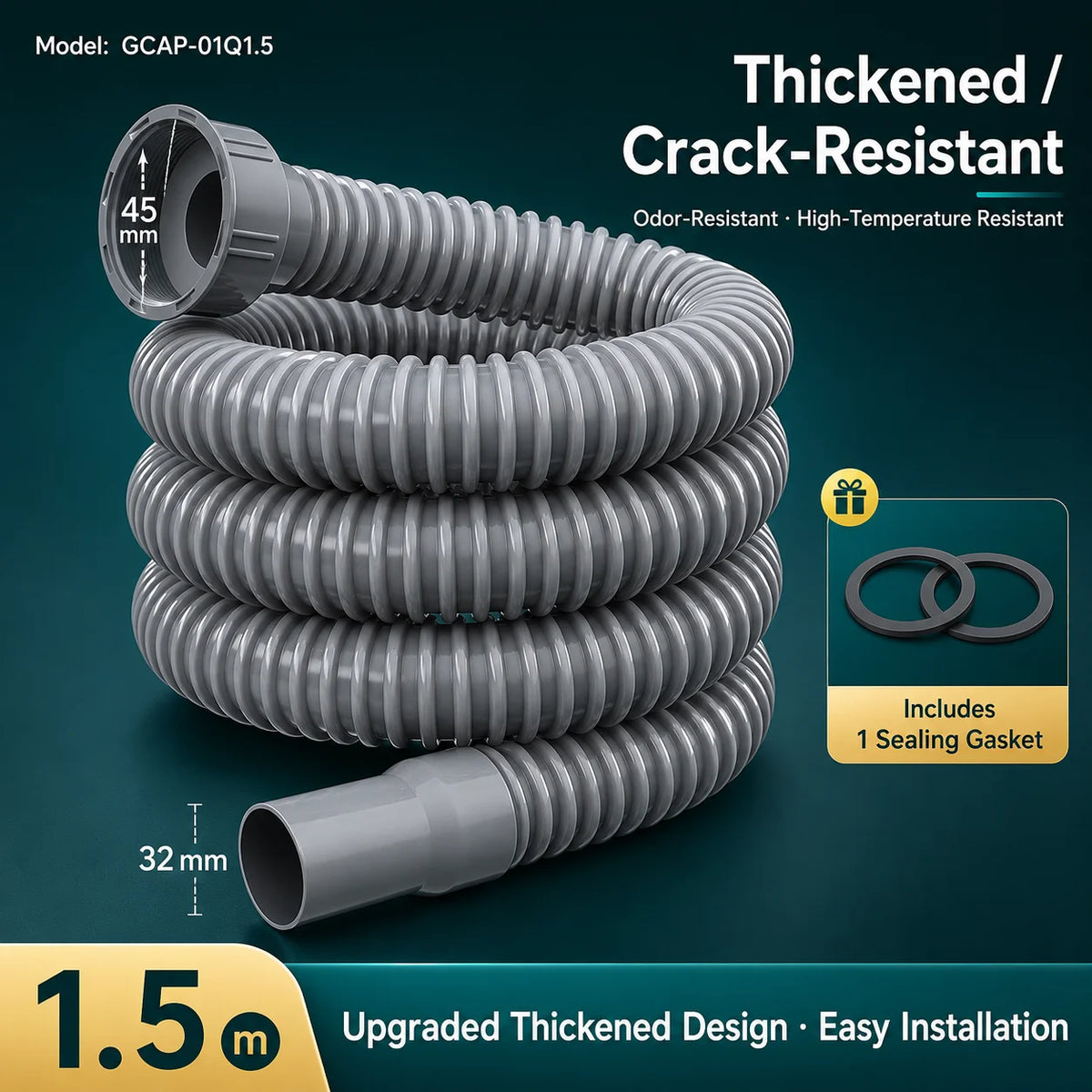 Universal Flexible Kitchen Sink Drain Pipe Anti-Odor Sewer Hose Extension Tube for Mop Pool Laundry Sink Accessories