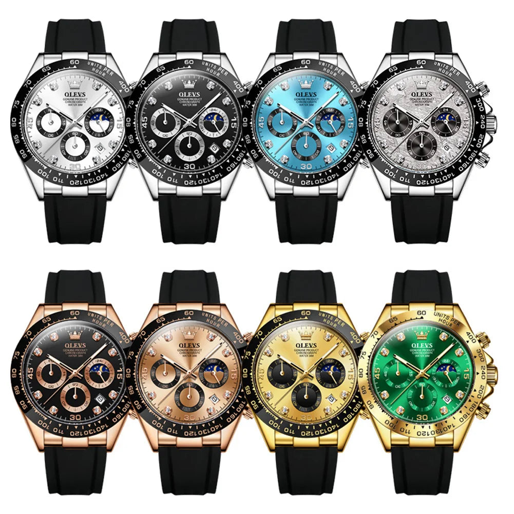 OLEVS 2875 Luxury Men Watch Quartz Man Watches Waterproof Luminous Top Brand Watch for Men Date Chronograph Sport Wristwatch