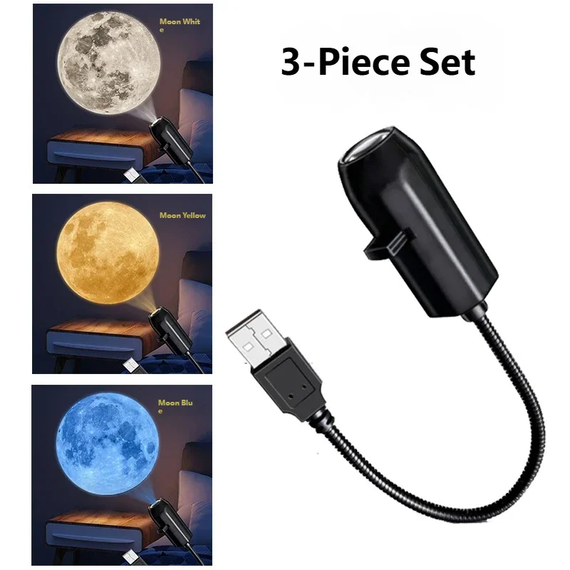 USB Moon Projection Lamp – Three Light Styles