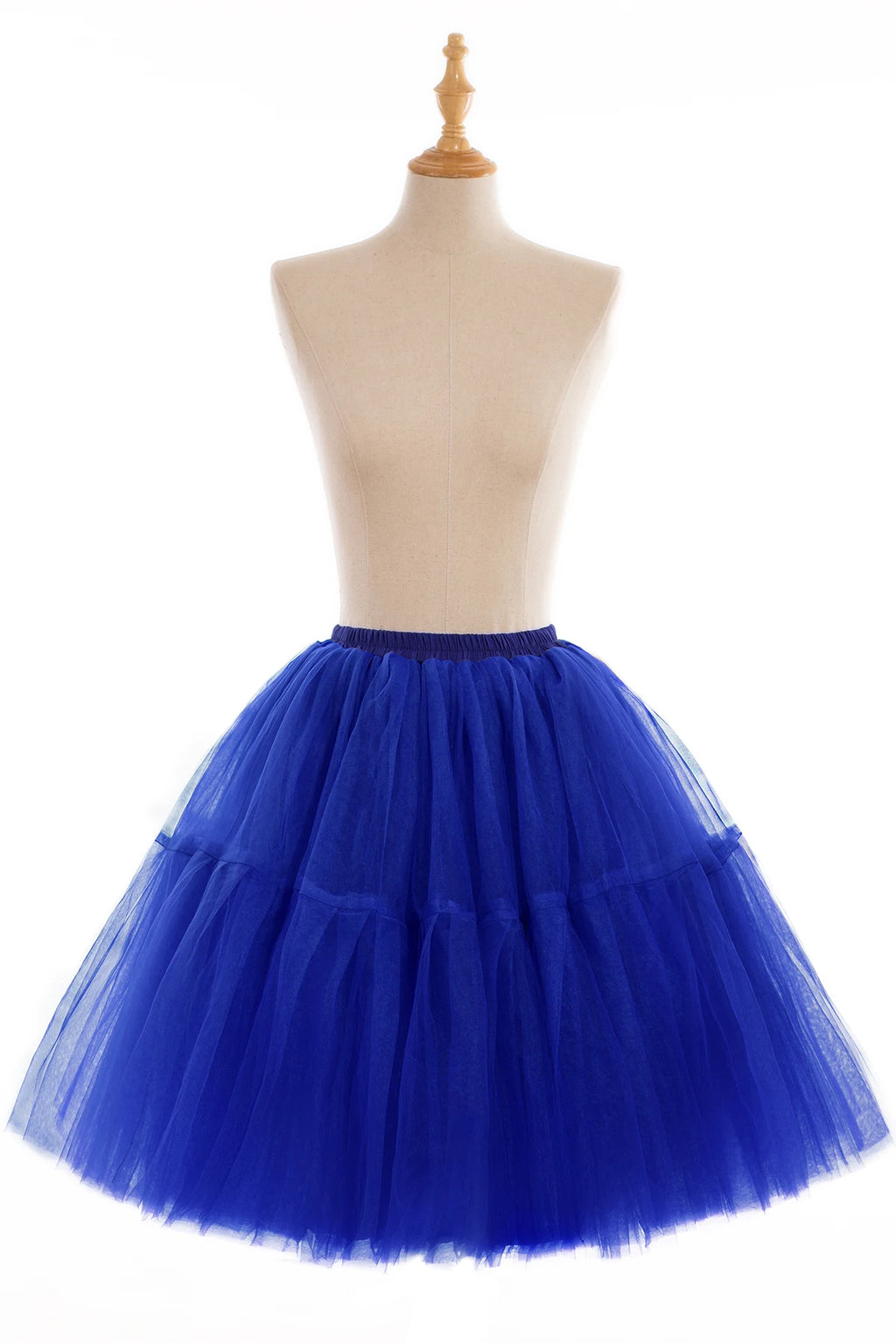 Royal Blue Multi-Layers Tutu Skirts 2024 Midi Tulle Petticoat Women's Underskirt Summer Belly Dance Cosplay Bridal Accessories