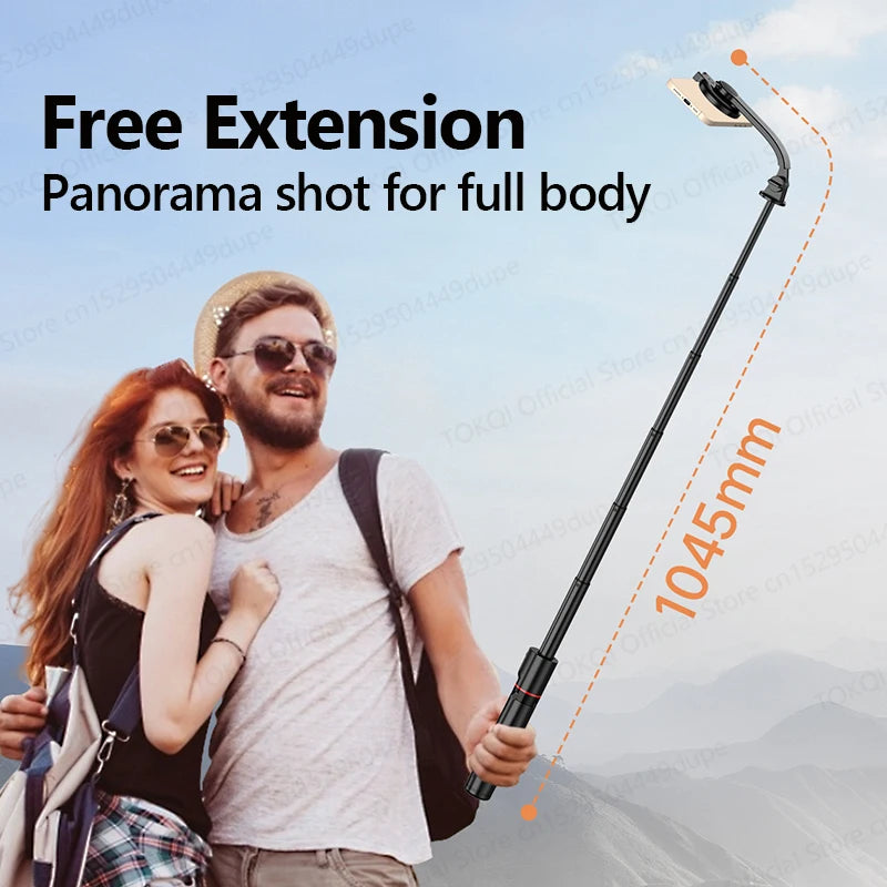 TOKQI Tripod Magnetic Phone Holder Extendable Selfie Stick for Smartphone Shooting Vlog with Wireless Bluetooth Remote Control