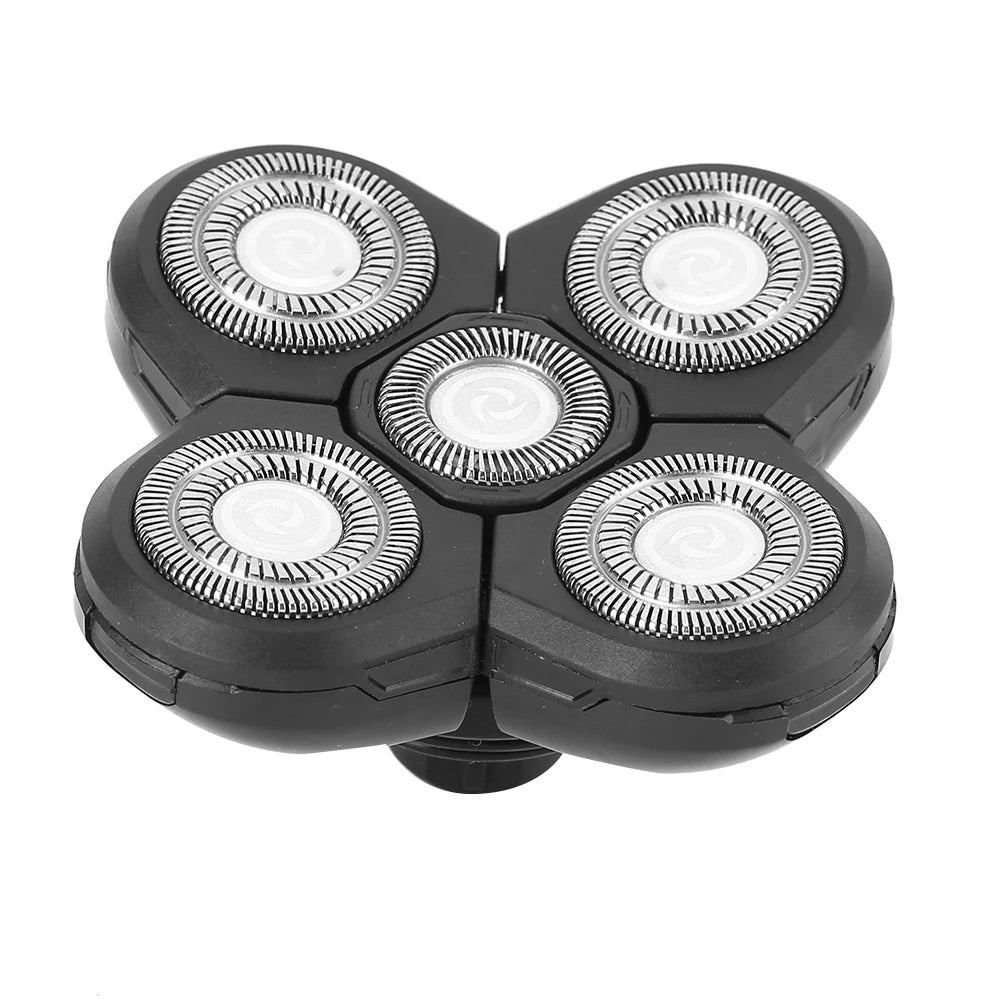 Electric Beard Shaver 5 Blade Rotating Head Waterproof Accessory Replacement Electric Shaver Replacement Waterproof Shaver Blade