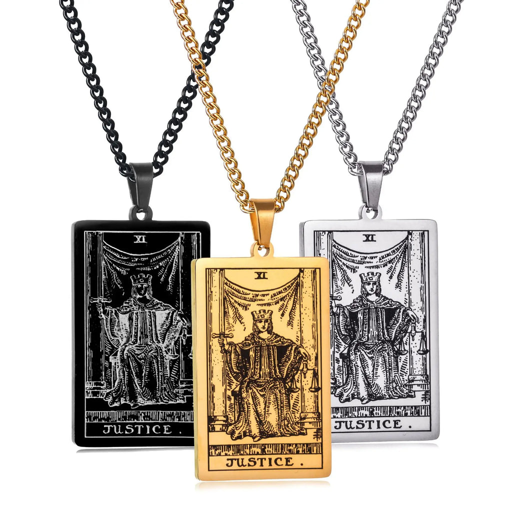 Chain Necklace Stainless Steel 22 Tarot Cards Necklace  Personality Pendant Neck Jewelry for Men/Woman Newest Design Wholesale
