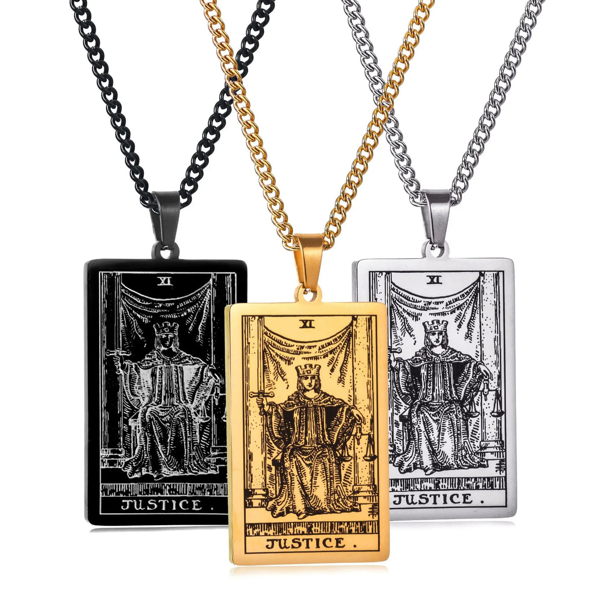 Chain Necklace Stainless Steel 22 Tarot Cards Necklace  Personality Pendant Neck Jewelry for Men/Woman Newest Design Wholesale