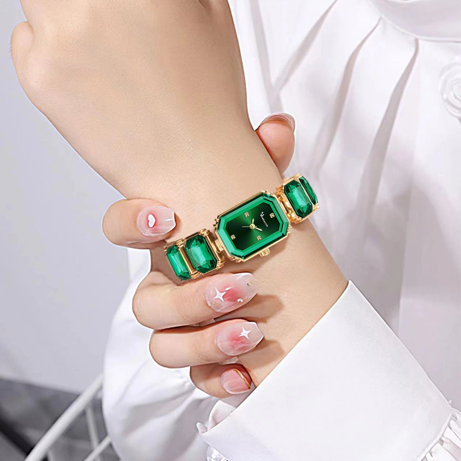 Women Square Watch Luxury Rhinestone Stainless Steel Original Quartz Movement Fashion Bracelet Clock Rose Gold Jewelry Wristatch