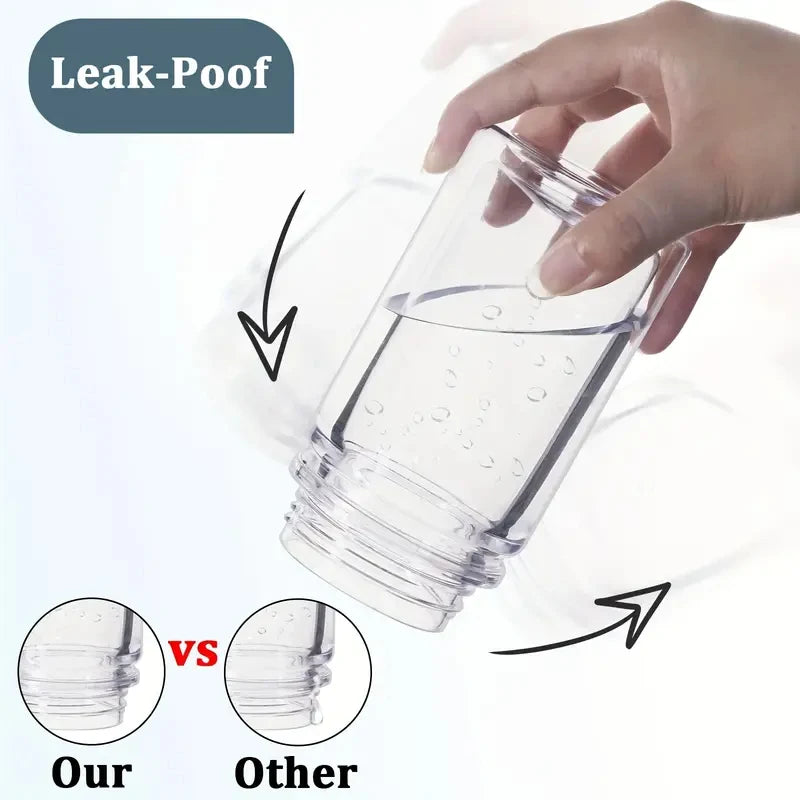 2/4PCS Reusable Double Layer Plastic Water Bottles With Lid And Straw 10Oz DIY Snowball Cup with Pre Drilled Hole Drinkware Cups