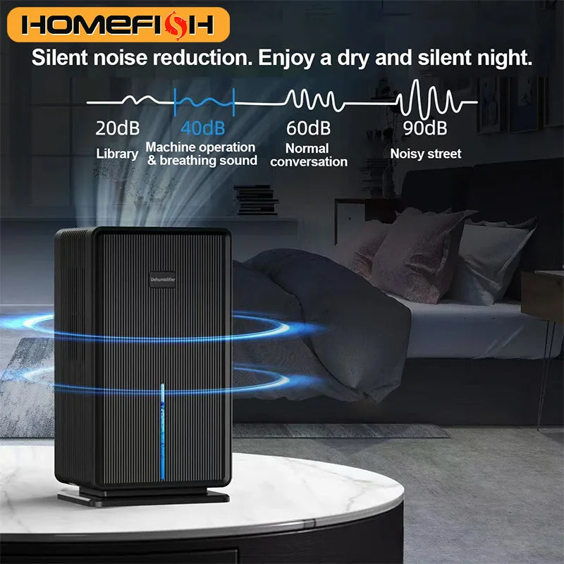 HOMEFISH Electric Air Dehumidifier Compressor For Bathroom Basement Air Dryer For Indoor Moisture Absorber Machine EU/US