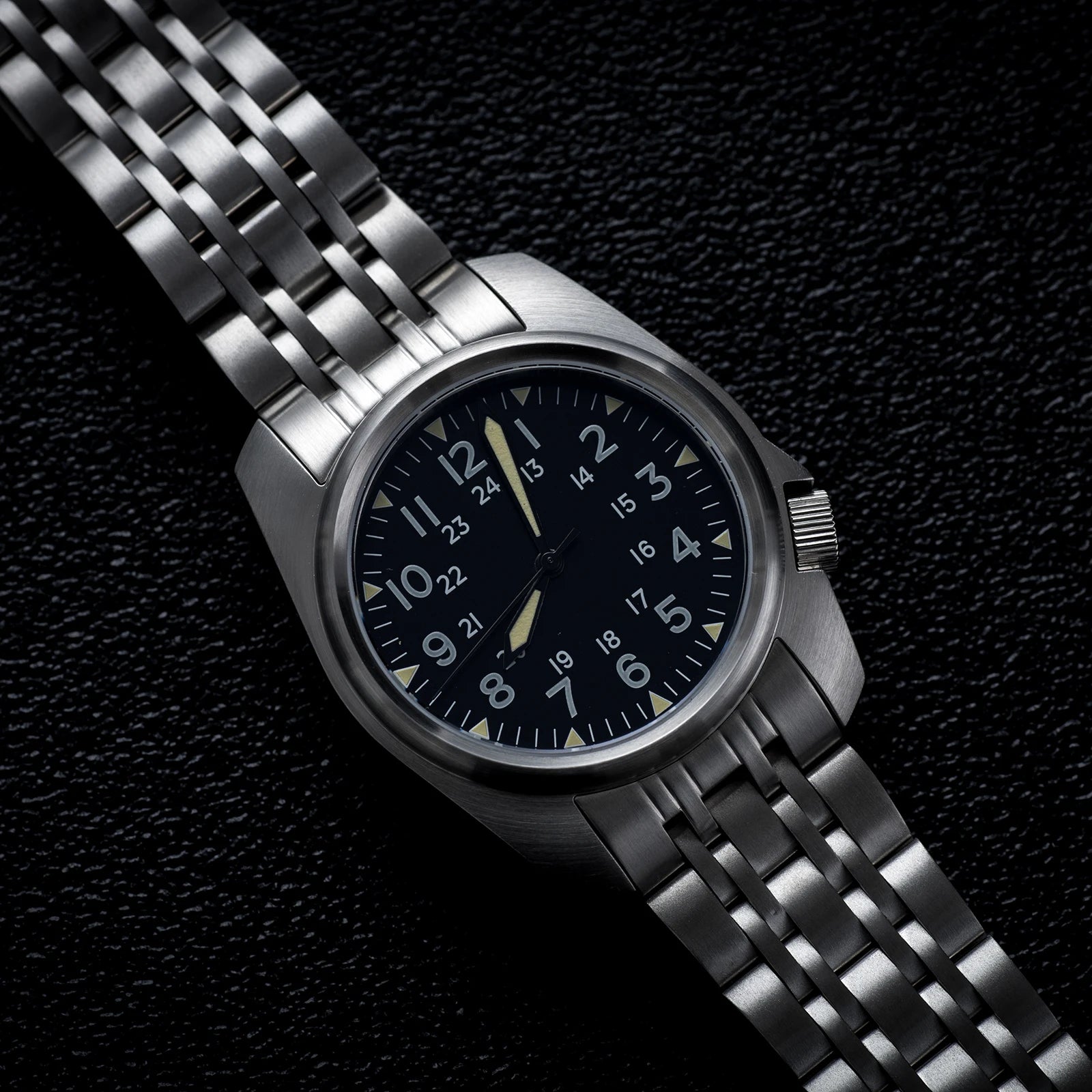 Sapphire Crystal Men Watches Japan movement waterproof 5Bar Swimming Luxury Business Stainless Steel vintage Pilot Men watch