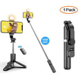 Wireless Bluetooth Selfie Stick Foldable Portable Tripod with Fill Light Shutter Remote Control for Android iPhone Smartphone