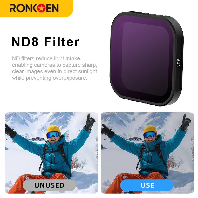 Ronkoen CPL ND8 ND16 ND32 Lens Filter Kit Aluminum Alloy Frame for Insta360 Ace Pro 2 / Ace Pro Camera Lens Accessories