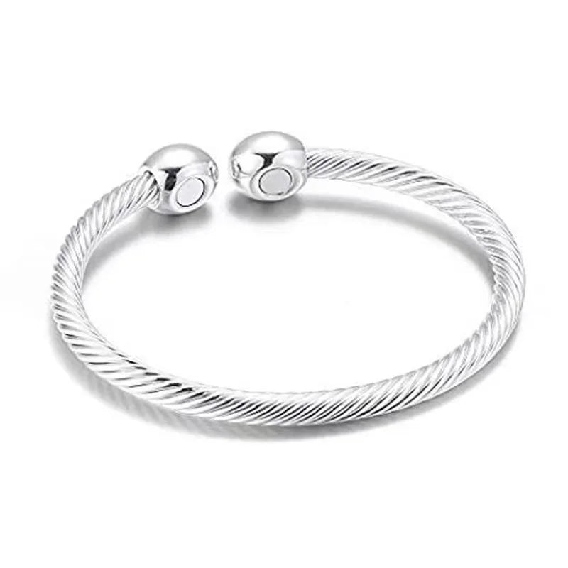 Weight Lose Energy Bracelet Healthy Magnetic Bracelets for Women Men Twisted Steel Power Arthritis Pain Relief Open Bangle Cuff