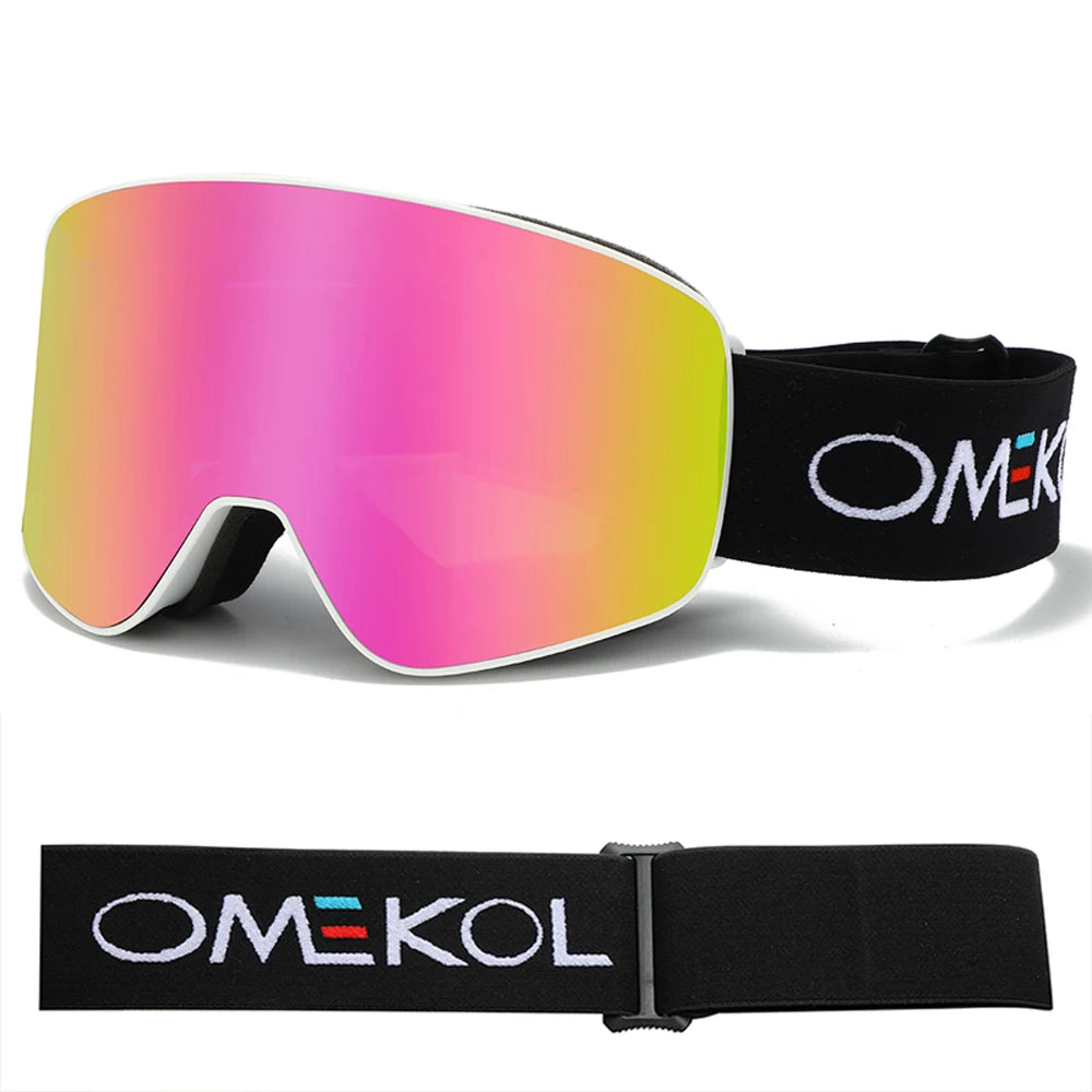 OMEKOL BRAND NEW Double Layers Anti-Fog Ski Goggles Snowmobile Eyewear Outdoor Sport Snow Snowboard Glasses